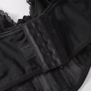 Corset de encaje y malla de remiendo con ballenas de pescado, se puede usar como ropa exterior, pieza unica para mujeres
