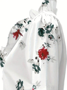 LUNE Blusa Elegante De Verano Para Mujer Con Cuello En V Y Estampado Floral De Encaje