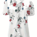 LUNE Blusa Elegante De Verano Para Mujer Con Cuello En V Y Estampado Floral De Encaje