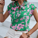 Essnce Camisa de manga corta de moda para mujer con diseno impreso y lazo para el verano