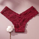 4/piezas tanga sexy para mujer, con diseno de flores pequenas calado y tirantes cruzados de encaje, ropa interior sexy