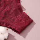 4/piezas tanga sexy para mujer, con diseno de flores pequenas calado y tirantes cruzados de encaje, ropa interior sexy