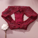 4/piezas tanga sexy para mujer, con diseno de flores pequenas calado y tirantes cruzados de encaje, ropa interior sexy