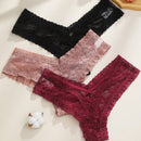 4/piezas tanga sexy para mujer, con diseno de flores pequenas calado y tirantes cruzados de encaje, ropa interior sexy
