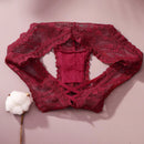 4/piezas tanga sexy para mujer, con diseno de flores pequenas calado y tirantes cruzados de encaje, ropa interior sexy