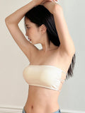 DAZY Bra sin tirantes de banda hueca con estilo y espalda descubierta