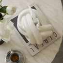 1 pieza de Cubierta para Caja de Pañuelos con Diseño de Nudo Cerámico - Portaservilletas Redondo Moderno en Beige y Blanco, Decoración Elegante para Baño, Sala de Estar, Encimera del Tocador