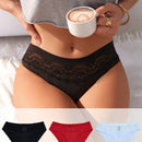 Ropa interior femenina sexy y comoda con encaje en triangulo (3 piezas)