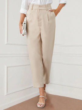 Pantalones casuales simples y lisos para mujer para uso diario