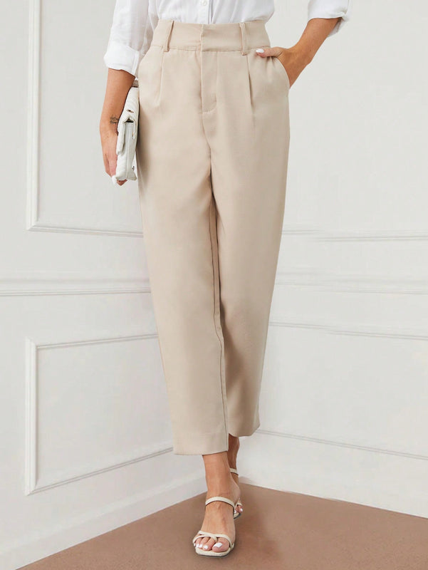 Pantalones casuales simples y lisos para mujer para uso diario