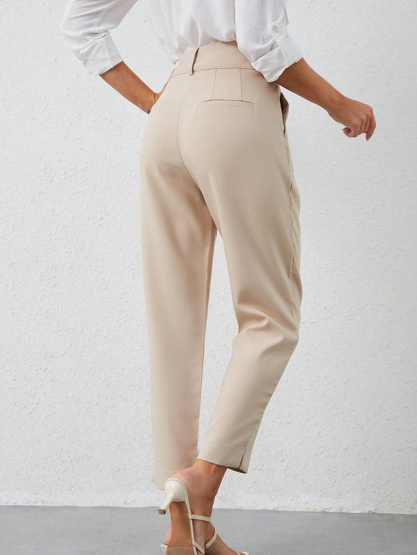 Pantalones casuales simples y lisos para mujer para uso diario