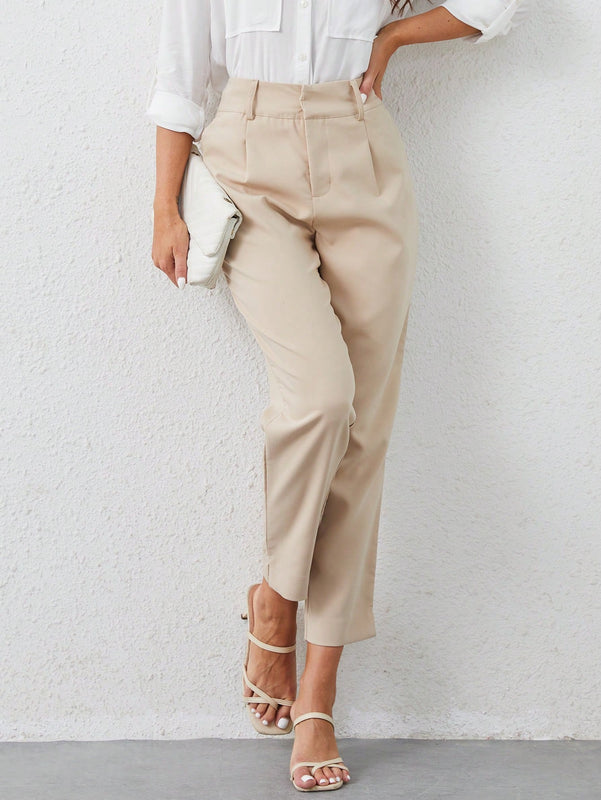 Pantalones casuales simples y lisos para mujer para uso diario