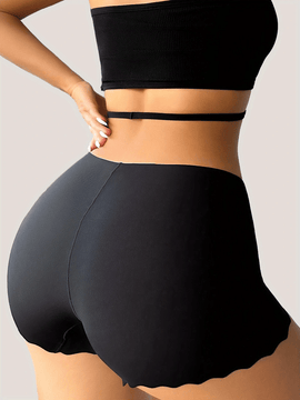 Set de 4 piezas de pantalones cortos de seguridad de seda helada para mujer, ropa interior fina, sin costuras y transpirable