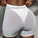 Slayr Pantalones cortos de mujer de color solido conciso con huecos
