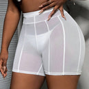 Slayr Pantalones cortos de mujer de color solido conciso con huecos