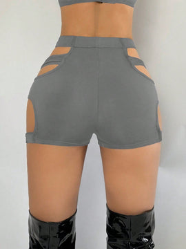 ICON Shorts ajustados cortados con estructura y recortes para mujeres de moda