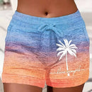 LUNE Shorts sueltos con cordon y estampado de palmeras para mujer de estilo vacacional