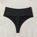 Mujeres unicolor Tanga De Cintura Alta Con Envoltura Inferior Del Bikini