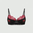 ROMWE Grunge Punk Sujetador tipo Bralette con patron oscuro de aranas Punk, refuerzo de aro e insercion de encaje