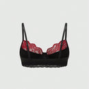 ROMWE Grunge Punk Sujetador tipo Bralette con patron oscuro de aranas Punk, refuerzo de aro e insercion de encaje