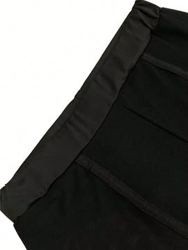 Pantalones largos de moda y sexys con malla y empalme (incluyendo pantalones cortos) para mujeres en Europa y America
