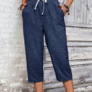 Lune pantalones casuales para mujer de unicolor con cordon en la cintura y bolsillos