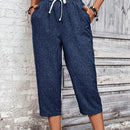 LUNE Pantalones de talle ajustado hasta la rodilla para mujeres con cordon ajustable en la cintura para vacaciones y tiempo libre