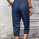 Lune pantalones casuales para mujer de unicolor con cordon en la cintura y bolsillos