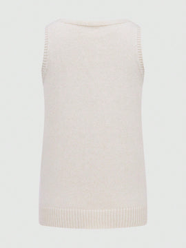 Essnce Chaleco de punto solido de primavera y verano para mujer, casual y diario con cuello en V