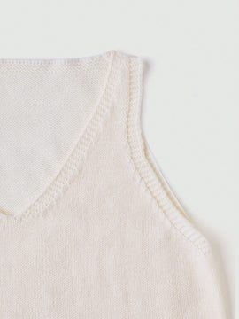 Essnce Chaleco de punto solido de primavera y verano para mujer, casual y diario con cuello en V
