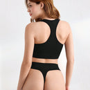 Leisure Conjunto de ropa interior de mujer sin costuras con tejido integrado y elasticidad en Jacquard