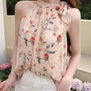 Mujeres elegante camisa de tirantes sin mangas con estampado floral