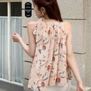 Mujeres elegante camisa de tirantes sin mangas con estampado floral