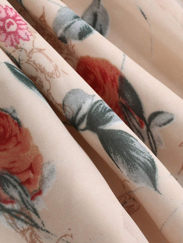 Mujeres elegante camisa de tirantes sin mangas con estampado floral