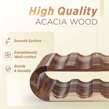 Elegante Soporte para Vino de Madera Maciza para Mesa - Capacidad para 8 Botellas, Perfecto para Decoración de Salón, Bar y Restaurante, Organizador de Cocina