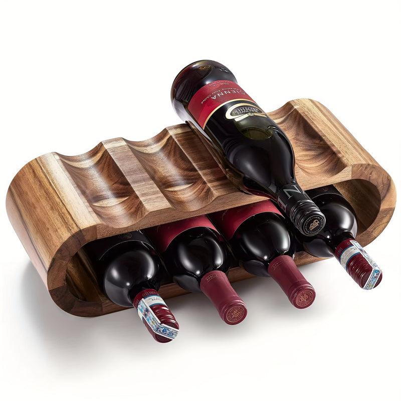 Elegante Soporte para Vino de Madera Maciza para Mesa - Capacidad para 8 Botellas, Perfecto para Decoración de Salón, Bar y Restaurante, Organizador de Cocina