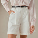 Anewsta Pantalones cortos bermuda casuales con dobladillo enrollado