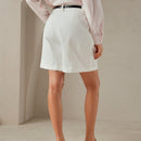 Anewsta Pantalones cortos bermuda casuales con dobladillo enrollado