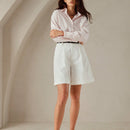 Anewsta Pantalones cortos bermuda casuales con dobladillo enrollado