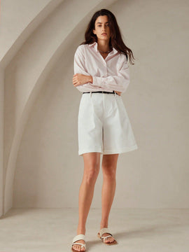Anewsta Pantalones cortos bermuda casuales con dobladillo enrollado