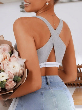 Sujetador comodo de unicolor de moda para mujer