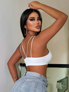 Conjunto de sujetador deportivo elegante con hombros ajustados, ajuste cenido, espalda hermosa y caracteristicas sexies, con proteccion contra impactos y de yoga