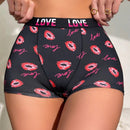 Boxer Briefs impresos con labios y letras divertidas unicos para mujeres
