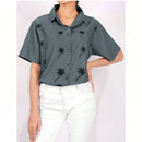 Blusas de Mujer Boton Boton delantero Liso