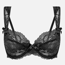 Sujetador Sexy de Encaje con Media Copa y Acolchado para Realzar el Busto de Mujeres