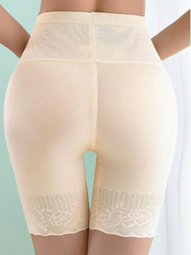 Pantalones de control del vientre de encaje con cintura alta para mujer con realce del trasero