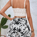 VCAY Mujeres Pantalones cortos sueltos de moda con estampado de flores
