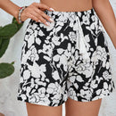 VCAY Mujeres Pantalones cortos sueltos de moda con estampado de flores