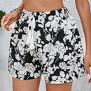 VCAY Mujeres Pantalones cortos sueltos de moda con estampado de flores