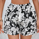VCAY Mujeres Pantalones cortos sueltos de moda con estampado de flores